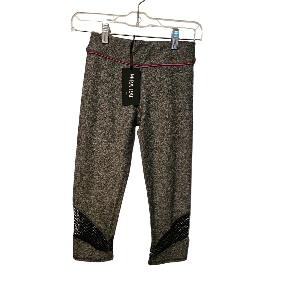 NWT‎ Mira Rae gray cropped leggings lace detail size 10/11